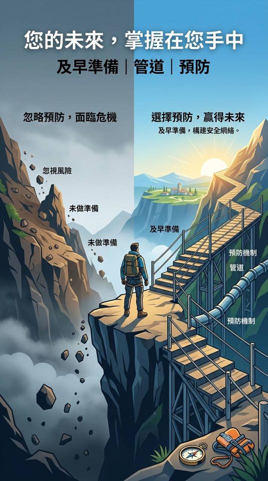 您的未來，掌握在您手中｜及早準備·管道·預防